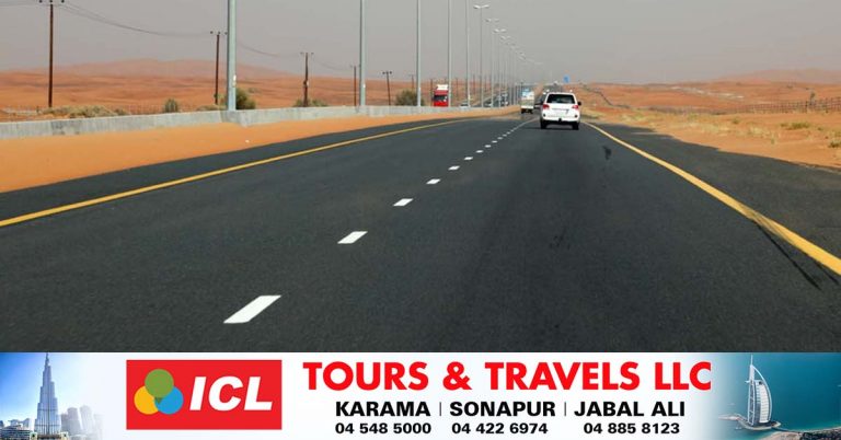 Warning that part of Emirates Road in Umm al-Quwain may be closed until the end of March.