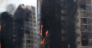 Building fire in Dubai's Al Barsha_Firefighting operations are underway