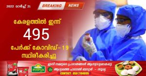 covid-19 confirmed for 495 persons in Kerala # March21