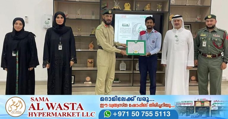 Dubai taxi driver honoured by police for handing over bag forgotten by passenger