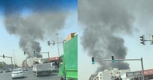 Large fire near Dubai Qusais Industrial Area