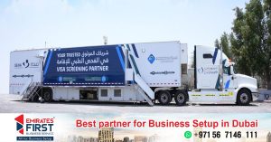 New Mobile Visa Screening Clinic for large companies' visa screening services in Abu Dhabi.