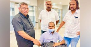 Rashid, a resident of Kollam who had been undergoing treatment at the hospital for 4 months, was repatriated by the Dubai KMCC.