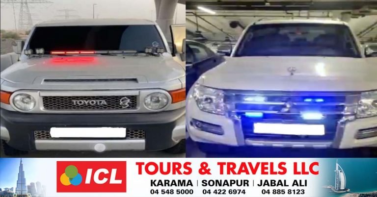 2 people arrested in Dubai for driving with emergency warning lights similar to police vehicles