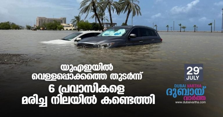 6 expatriates have been found dead due to floods in various places in the UAE