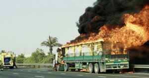 Truck catches fire on Sheikh Mohammed Bin Zayed Road - No casualty
