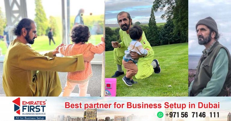 Pictures shared by Dubai ruler Sheikh Hamdan playing with his grandchildren in London went viral on social media
