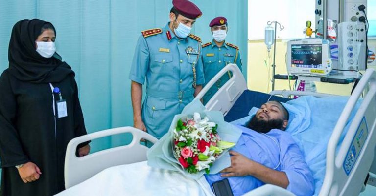 Driver killed and six injured in Dubai Police bus crash in Sharjah