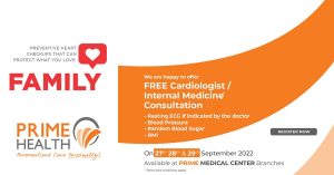 Free cardiology check-up at Prime Medical Center for 3 days from today