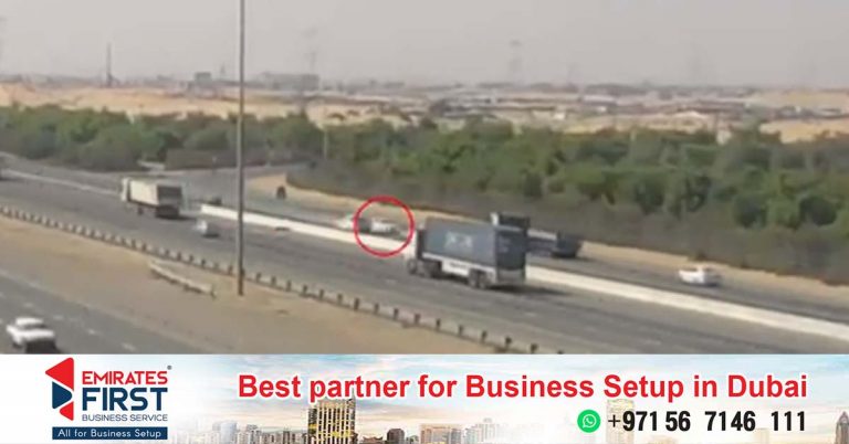 Ajman police arrested the driver who was speeding in the opposite direction of the highway within 2 hours.
