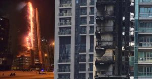 Firefighters tackle major blaze at Downtown Dubai high-rise