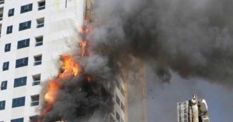 Fire in residential building in Ajman- 11 people suffer from smoke inhalation
