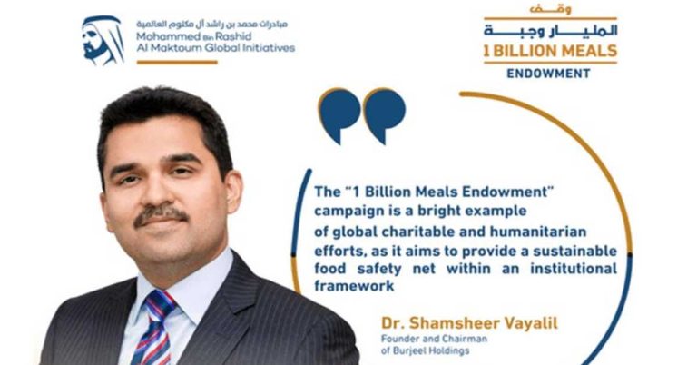 Dr. Donated 10 million dirhams to UAE's 1 billion meals project. In Shamseer field