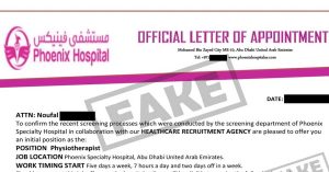 Warning of fake job scams using hospital logos in Abu Dhabi