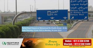 The main road in Al Ain will be partially closed from tomorrow, June 8.