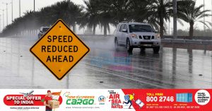 Rain- Abu Dhabi Police has reduced the speed limit on the main road