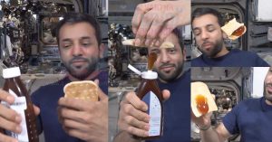 UAE Astronaut Sultan Al Neyadi Shares Stunning Video of Eating Honey and Bread in Microgravity from Space