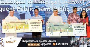 Those who traveled the most on public transport in Dubai were honored.