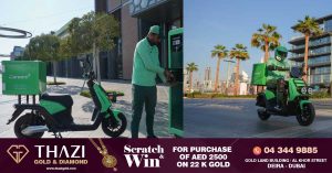 Karim with electric bikes for delivery in Dubai