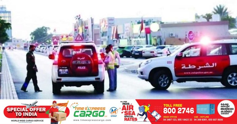 Security drill today in Ras Al Khaimah: Police warn to make way for military vehicles and not to take photos.