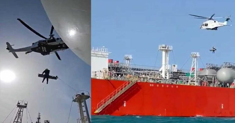 Boat collides with cargo ship in Dubai- 8 fishermen airlifted from sea
