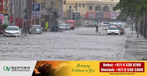 In Sharjah, 173 families who were displaced due to rain have started returning to their homes.