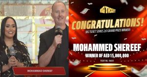 Abu Dhabi Big Ticket- A prize of AED 15 million for the ticket taken by an Indian expatriate and 19 friends