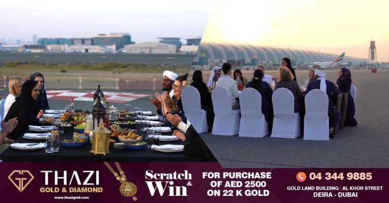 Dubai organizes Iftar for the first time on the airport runway