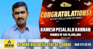 Abu Dhabi Big Ticket Draw- Tamil Nadu native in Qatar wins Dh10 million prize