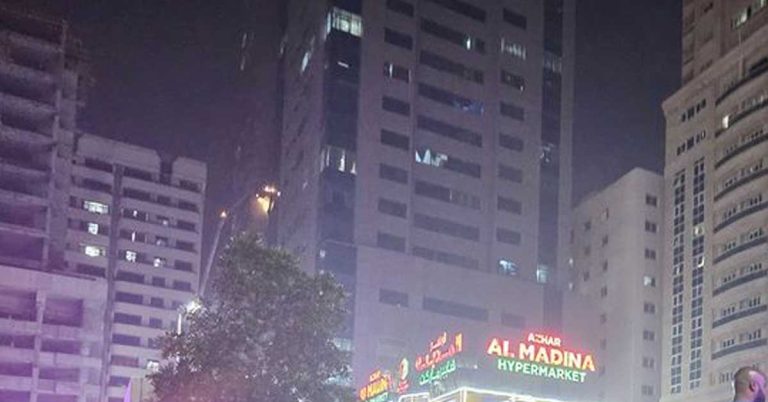Fire in a high-rise building in Sharjah- An African native who jumped from the building to escape died tragically