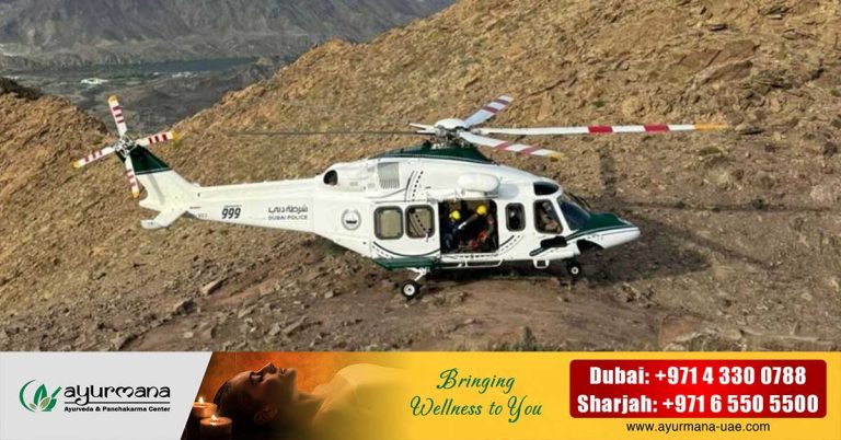A British tourist who collapsed in the Hatta Mountains was airlifted to safety.