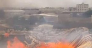 A huge fire broke out in a warehouse in Umm al-Quwain