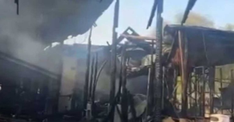 Fire in Al Daed Market- Several shops were gutted