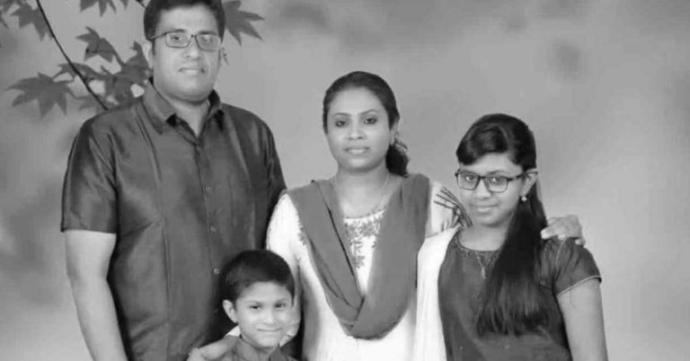 The bodies of the Malayali family of four who died in a fire in a flat in Kuwait have been brought home.