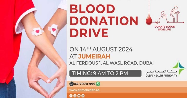 Prime Medical Center is conducting a blood donation camp in Jumeirah tomorrow.