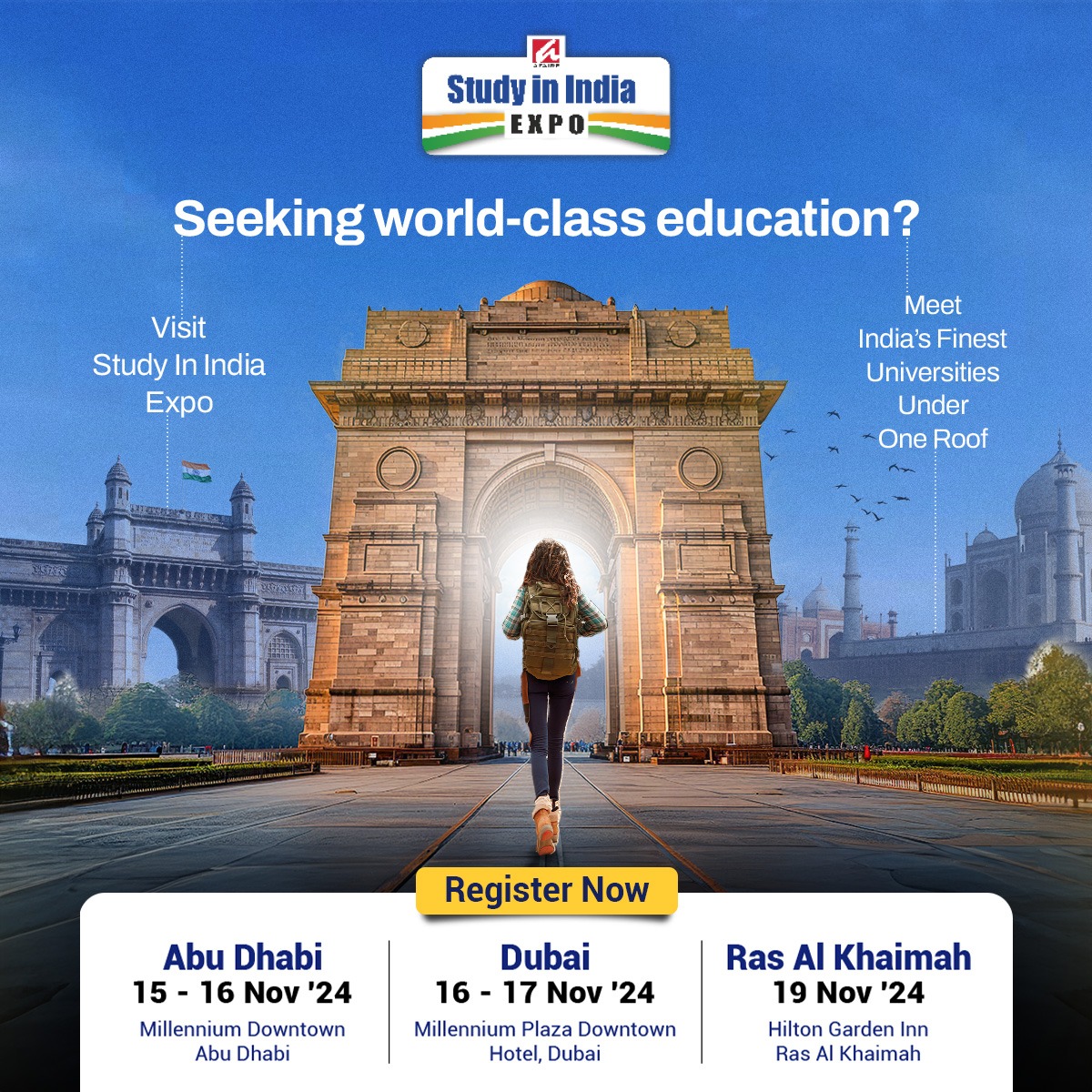 A great opportunity is in store for Indian students in India: the Study in India Expo tomorrow in Ras Al Khaimah