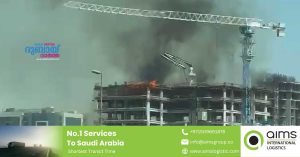 A fire broke out at a construction site near Dubai Global Village.