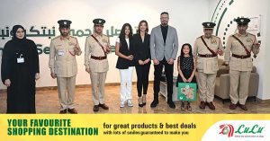 Dubai Police honored an eight-year-old girl who handed over 17,000 dirhams stolen from a movie theater to the police.