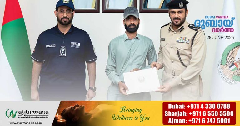 Sharjah Civil Defense honors expatriate who helped extinguish truck fire in Sharjah