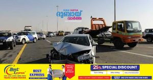 Warning- Those who obstruct traffic by standing in vehicles at road accident sites will be fined Dh1,000