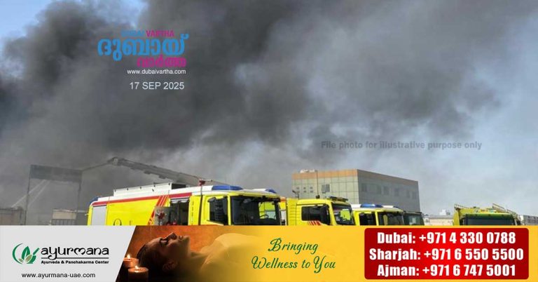 A fire at a warehouse in the Musaffah Industrial Area has been brought under control.