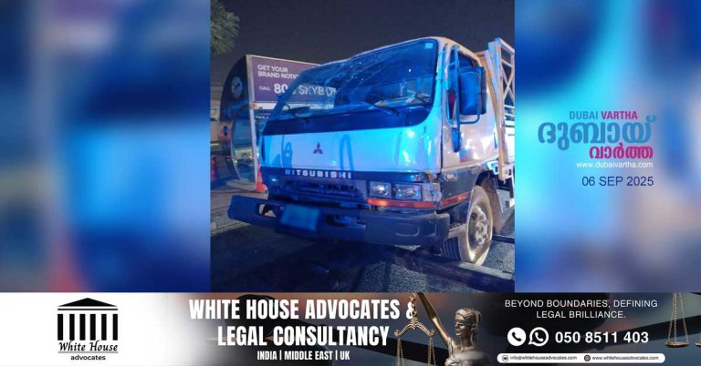 Two injured as lorry loses control and crashes into bus stop in Dubai