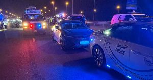 Cruise control malfunctions on Emirates Road_ Dubai Police rescue female driver from accident
