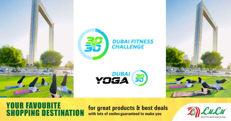 Dubai Fitness Challenge 2025_ Registration for a yoga session has begun in the backdrop of Dubai Frame