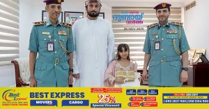 Police honor student in Ajman for handing over money found in public to police
