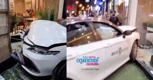 Taxi crashes into restaurant in Sharjah after driver presses accelerator instead of brakes