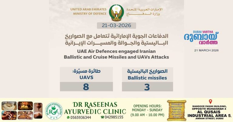 3 ballistic missiles and 8 drones from Iran neutralized today